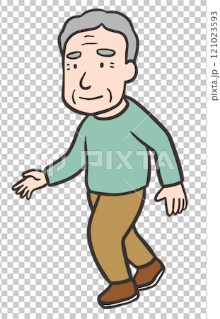 Elderly man walking 121023593