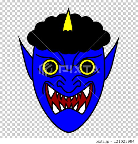 Simple demon mask illustration (blue) 121023994