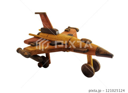 miniature wooden military airplane isolated on white background miniature wooden military airplane isolated on white background 121025124