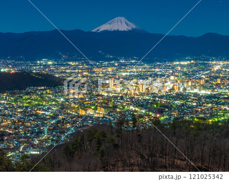 夜景と富士山 夜景と富士山 121025342