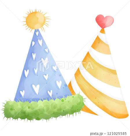 hand drawn watercolor birthday party hat hand drawn watercolor birthday party hat 121025585