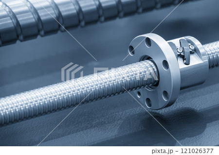 Closeup scene the spare parts lead ball screw set. 121026377