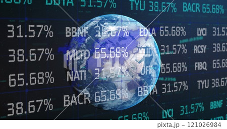 Finance and business data over earth. Finance and business data over earth. 121026984
