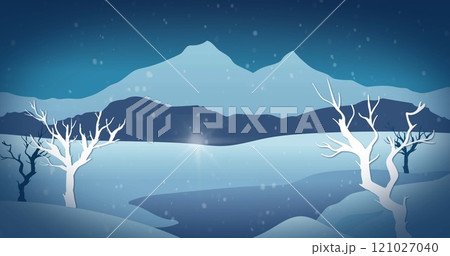 Image of snow falling in winter landscape 121027040