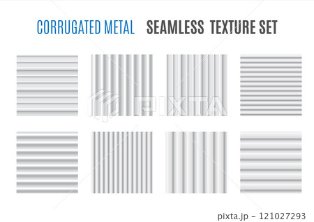 Corrugated metal. Seamless set of textures. 121027293