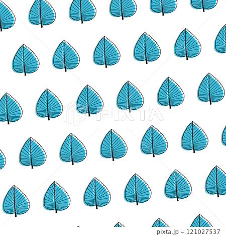 白背景の北欧風の葉っぱのイラスト13 白背景の北欧風の葉っぱのイラスト13 121027537