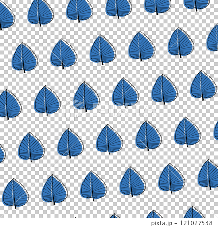 白背景の北欧風の葉っぱのイラスト14 白背景の北欧風の葉っぱのイラスト14 121027538