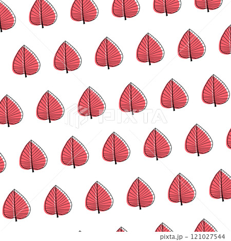 白背景の北欧風の葉っぱのイラスト3 白背景の北欧風の葉っぱのイラスト3 121027544