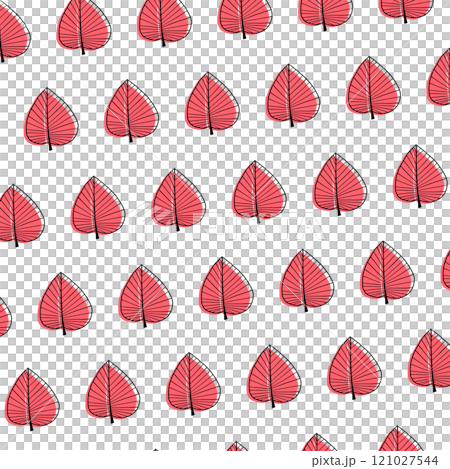 白背景の北欧風の葉っぱのイラスト3 白背景の北欧風の葉っぱのイラスト3 121027544