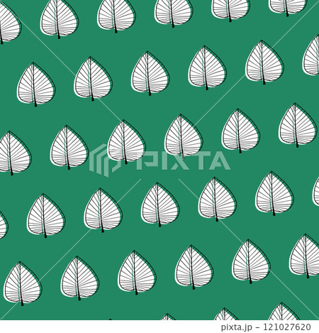 カラフルな背景の白い葉っぱのイラスト4 カラフルな背景の白い葉っぱのイラスト4 121027620