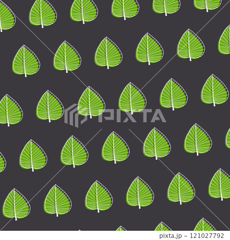 黒い背景のカラフルな葉っぱの背景イラスト6 121027792