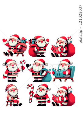クリスマスのかわいいサンタのクリスマスカード 121028037