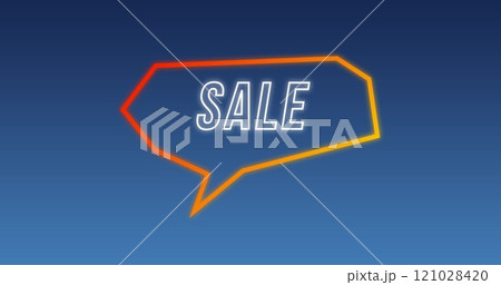 Sale graphic in orange speech bubble on dark grey background 4k Sale graphic in orange speech bubble on dark grey background 4k 121028420
