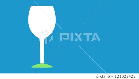 Wine glass shape filling up with colours 4k Wine glass shape filling up with colours 4k 121028425