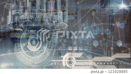 global data processing over cityscape 121028885