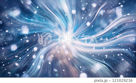 A blue and white swirl with snowflakes in the background A blue and white swirl with snowflakes in the background 121029216