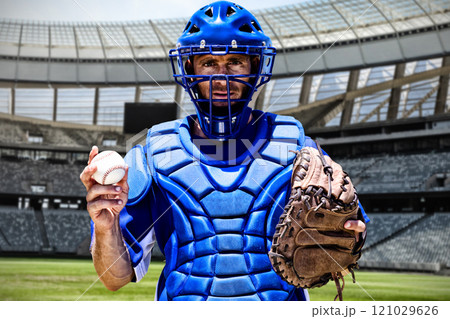 Composite image of baseball player Composite image of baseball player 121029626
