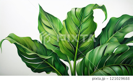A leafy green plant with a long stem 121029688