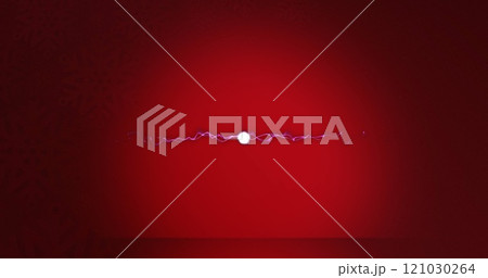 Digital image of purple light trail bursting against red background Digital image of purple light trail bursting against red background 121030264