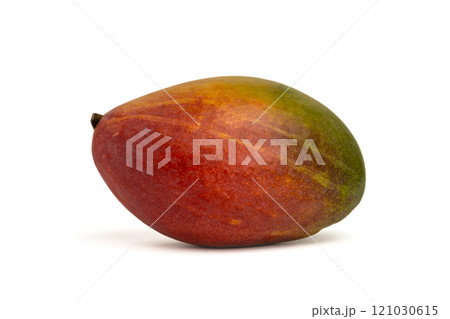 Ripe realistic mango isolated on white background. Red-green mango 121030615