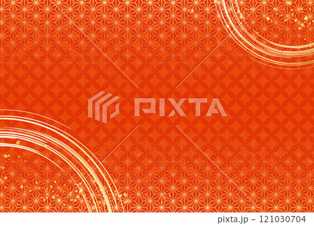 赤　金・高級感・和柄背景　年賀状　お正月　お祝い	 121030704