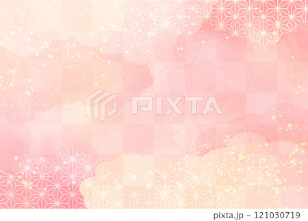 お正月・年賀状・新春　ピンクの和柄 背景	 121030719