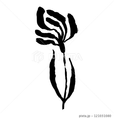 Grunge Dry Brush Ink Wild Flower 121031080