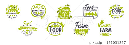 Natural Organic Food Label and Badge Vector Set 121031227
