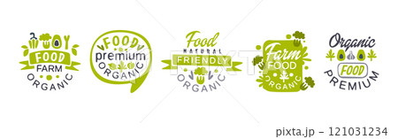 Natural Organic Food Label and Badge Vector Set Natural Organic Food Label and Badge Vector Set 121031234