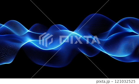 Abstract blue glowing line background with light effect on a dark black background. 121032525