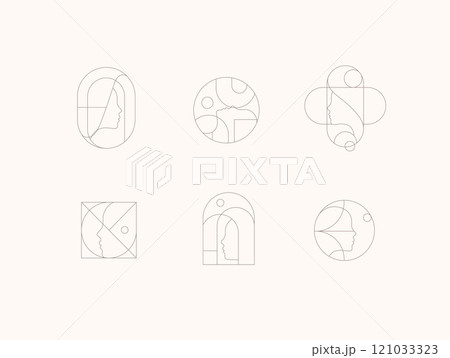 Female minimalist linear silhouette set Female minimalist linear silhouette set 121033323