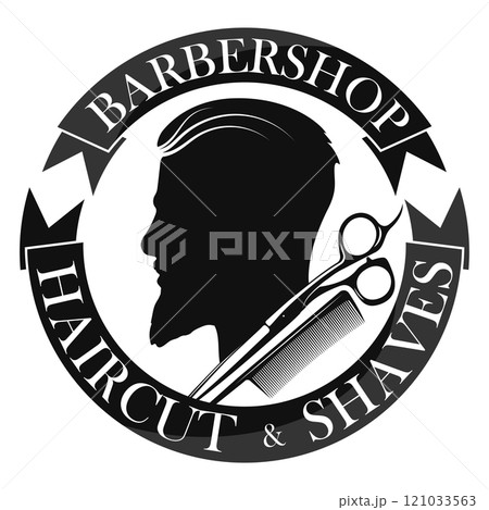 Symbol for barbershop and male hair salon Symbol for barbershop and male hair salon 121033563