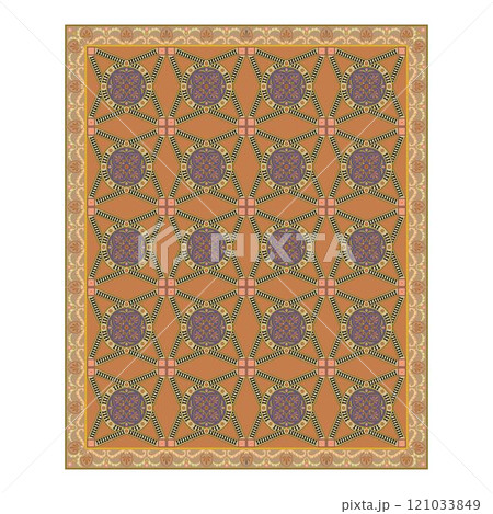 Seamless moroccan pattern background with flowers illustration clip-art 121033849