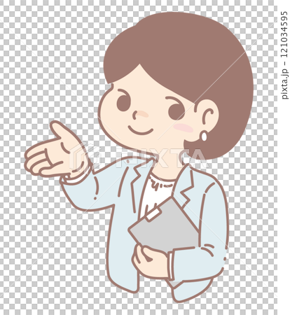 説明をするスーツの女性 説明をするスーツの女性 121034595