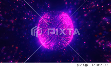 Purple and red glowing sphere encircled by sparkling light particles, creating a vibrant cosmic spectacle, blending elements of digital art and abstract fantasy Purple and red glowing sphere encircled by sparkling light particles, creating a vibrant cosmic spectacle, blending elements of digital art and abstract fantasy 121034947