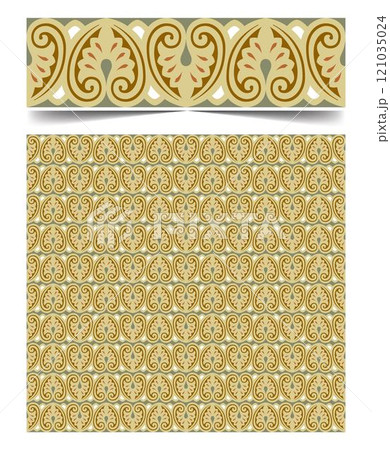 Seamless moroccan pattern background with flowers illustration clip-art Seamless moroccan pattern background with flowers illustration clip-art 121035024