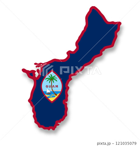 Guam flag map with clipping path Guam flag map with clipping path 121035079