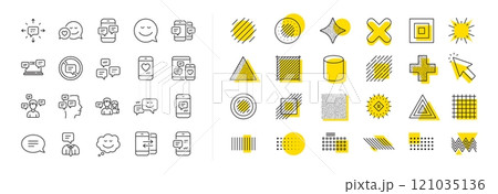 Group chat, Conversation and Speech bubbles icons. Design shape elements. Message sms and Communication icons. SMS communication, Phone chat and Stop talking symbols. Vector Group chat, Conversation and Speech bubbles icons. Design shape elements. Message sms and Communication icons. SMS communication, Phone chat and Stop talking symbols. Vector 121035136