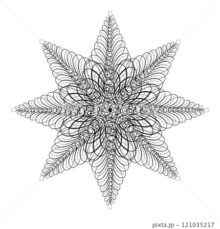 vector mandala swirl seamless background black line flourishes black 121035217