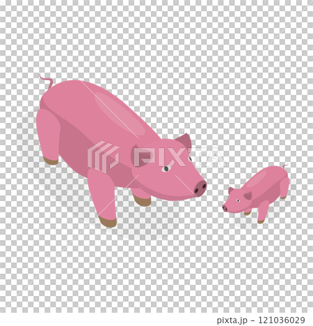 3D Isometric Flat Set of Farm Animal Families. Item 5 3D Isometric Flat Set of Farm Animal Families. Item 5 121036029