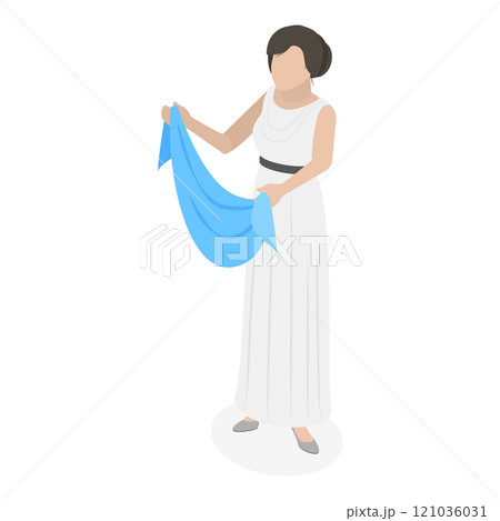 3D Isometric Flat  Set of Roman People. Item 4 121036031