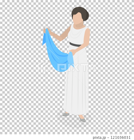 3D Isometric Flat  Set of Roman People. Item 4 121036031