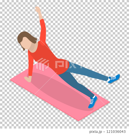 3D Isometric Flat Set of Fitness Scenes. Item 4 3D Isometric Flat Set of Fitness Scenes. Item 4 121036043