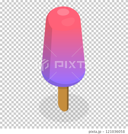 3D Isometric Flat Set of Popsicles. Item 2 3D Isometric Flat Set of Popsicles. Item 2 121036058