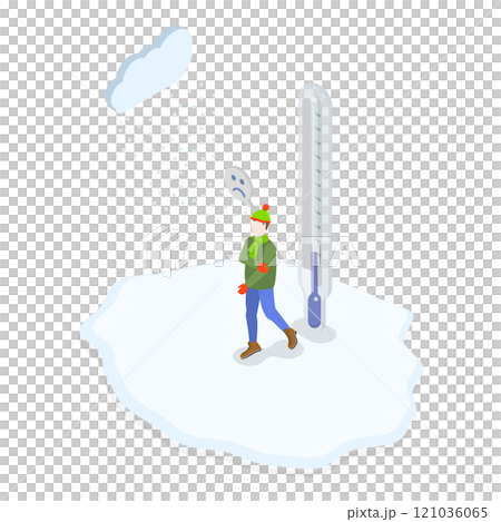 3D Isometric Flat Illustration of Hot And Cold Weather. Item 1 3D Isometric Flat Illustration of Hot And Cold Weather. Item 1 121036065