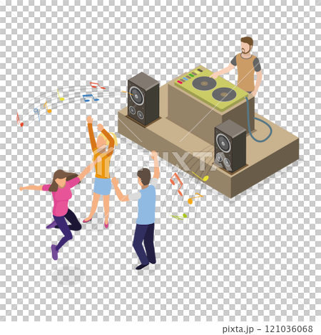 3D Isometric Flat Set of Hanging Out People. Item 1 3D Isometric Flat Set of Hanging Out People. Item 1 121036068