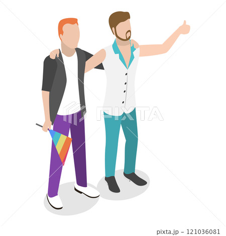 3D Isometric Flat  Illustration of LGBT Community. Item 5 121036081