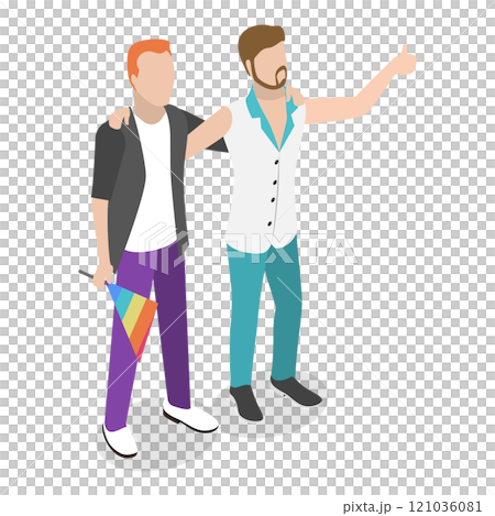3D Isometric Flat  Illustration of LGBT Community. Item 5 121036081
