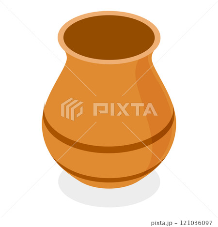 3D Isometric Flat  Set of Vintage Ceramic Items. Item 2 121036097