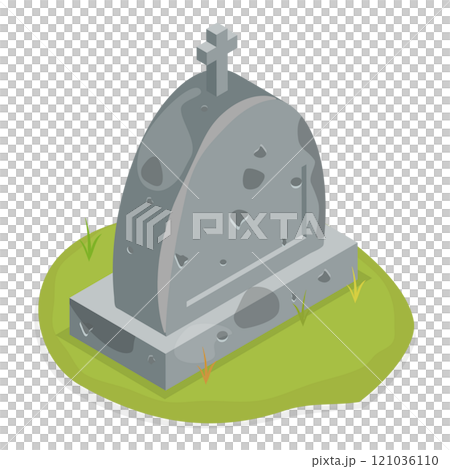 3D Isometric Flat  Set of Graveyard Tombstones. Item 3 121036110